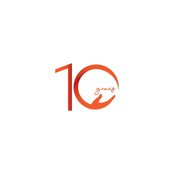 10周年記念ナンバーベクトルテンプレートデザインイラストロゴアイコン — ストックベクタ
