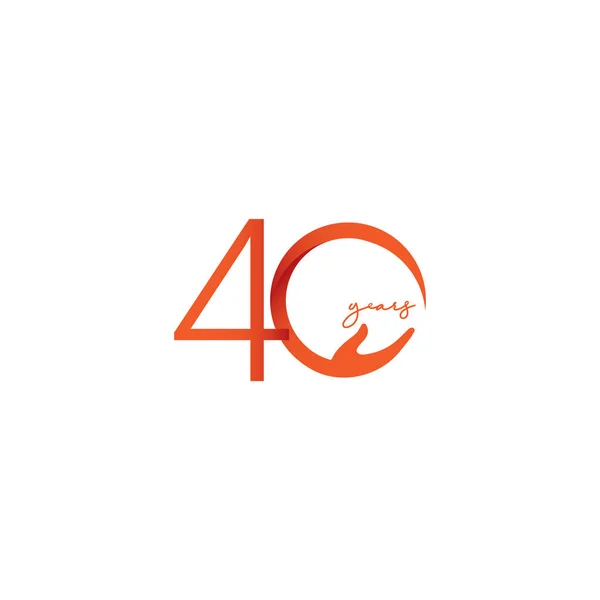 40-летний юбилей Празднование номера векторного шаблона Иллюстрационный логотип — стоковый вектор