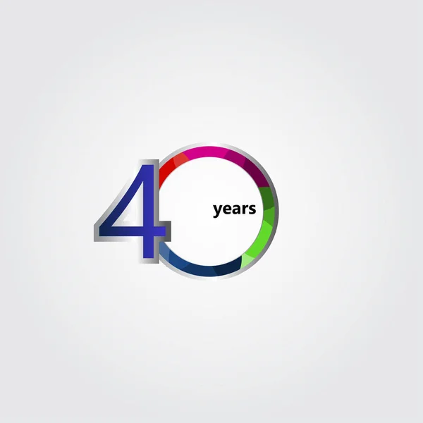 40 Years Anniversary Vector Template Design Illustration — Stock Vector