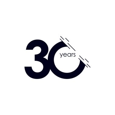 30. Yıldönümü Kutlama Vektör Şablonu Tasarım İllüstrasyonu
