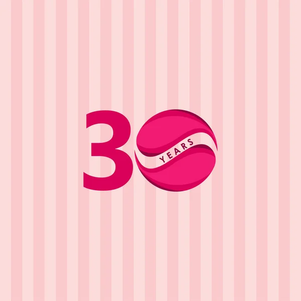 30 Años Celebración del Aniversario Modelo de caramelo Vector Plantilla Diseño Ilustración — Archivo Imágenes Vectoriales