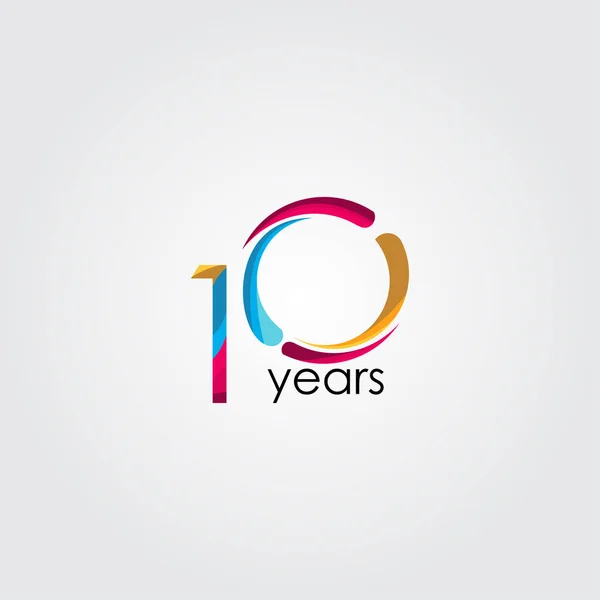 10 χρόνια επέτειο εορτασμού Διάνυσμα Πρότυπο Σχεδιασμός Εικονογράφηση — Διανυσματικό Αρχείο