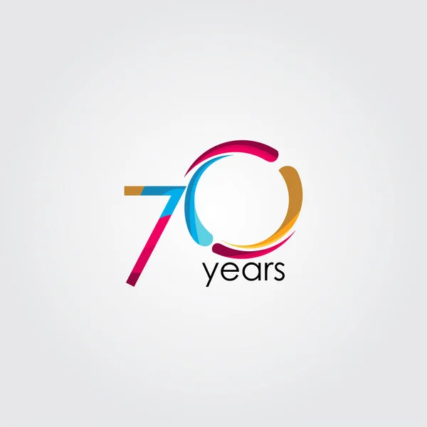 70 años celebración aniversario Vector Plantilla Diseño Ilustración — Vector de stock