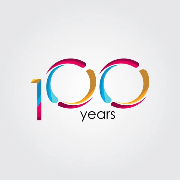 100 anos celebração aniversário Vector Template Design Ilustração — Vetor de Stock