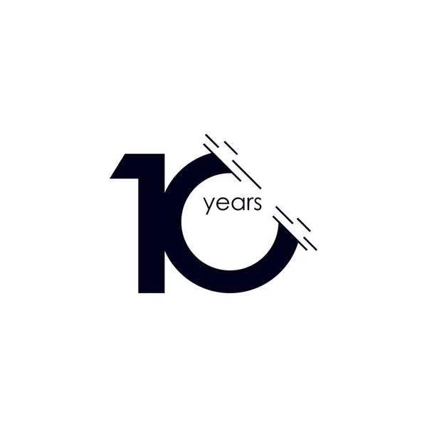 10 éves jubileumi ünneplés Vector Template Design Illusztráció — Stock Vector
