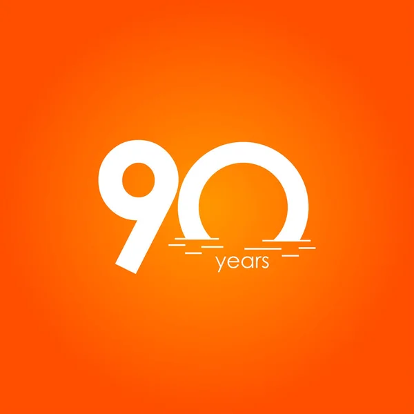 90 Years Anniversary Celebration Sunset Gradient Vector Template Design Illustration