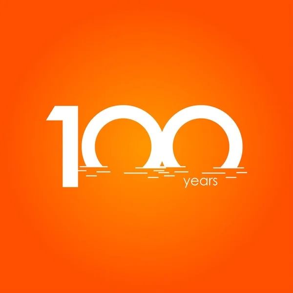 100 Anos Aniversário Celebração Sunset Gradient Vector Template Design Ilustração —  Vetores de Stock