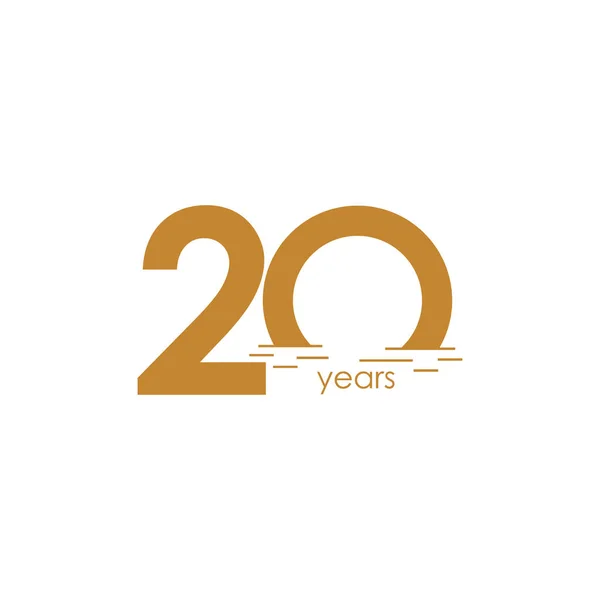 20 Anos Aniversário Celebração Sunset Vector Template Design Ilustração —  Vetores de Stock
