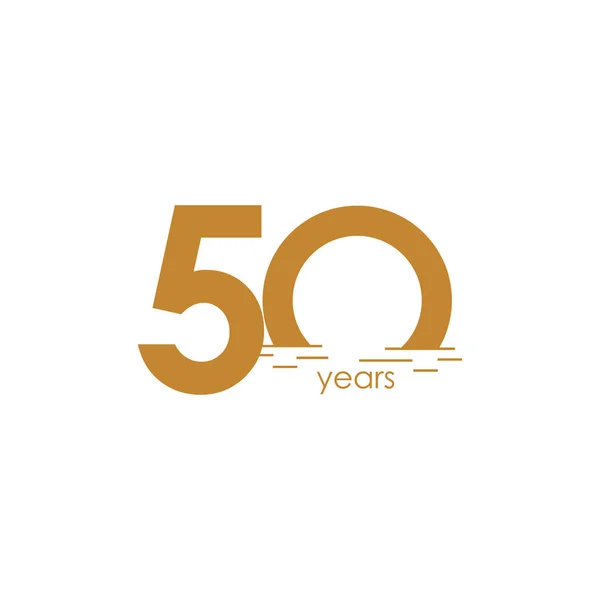 50 Years Anniversary Celebration Sunset Vector Template Design Illustration