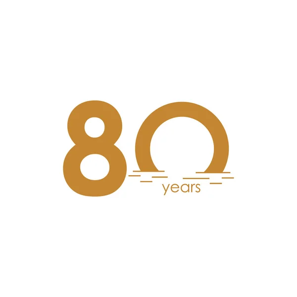 80 Years Anniversary Celebration Sunset Vector Template Design Illustration