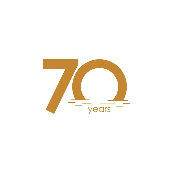 70 Años Celebración del Aniversario Sunset Vector Template Design Illustration — Archivo Imágenes Vectoriales