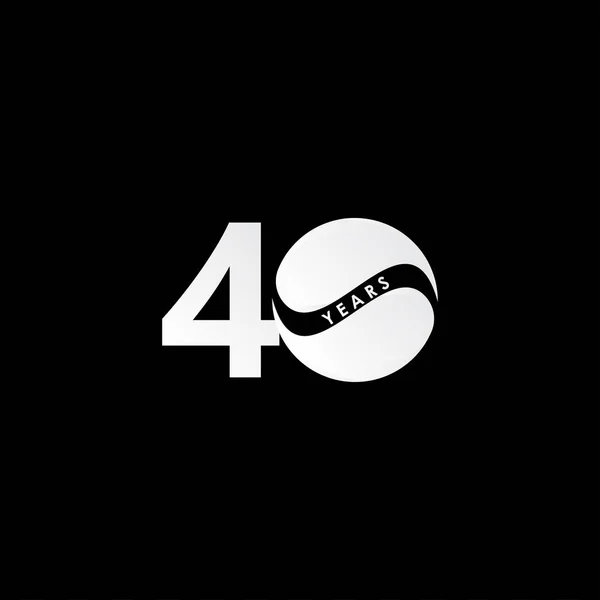 40周年記念ホワイトキャンディベクトルテンプレートデザインイラスト — ストックベクタ