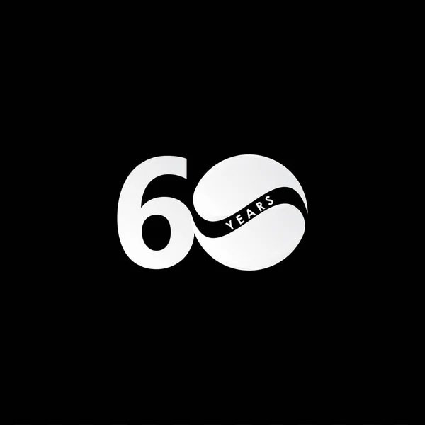 60周年記念ホワイトキャンディベクトルテンプレートデザインイラスト — ストックベクタ