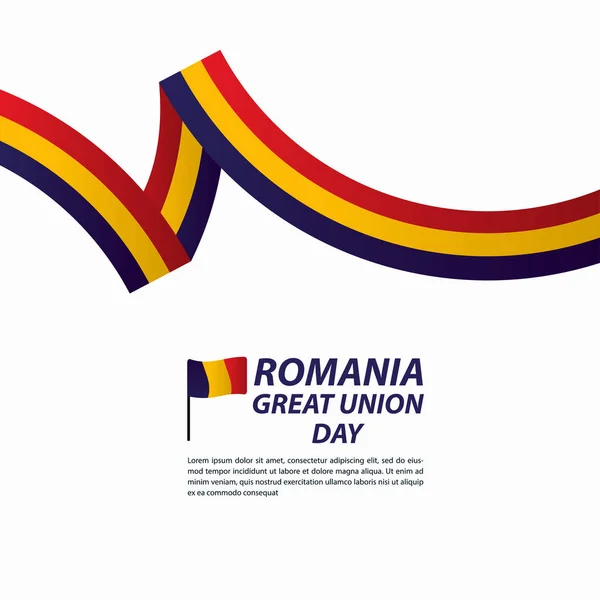 Roumanie Grande Union Independence Day Celebration Banner Vector Template Design Illustration — Image vectorielle