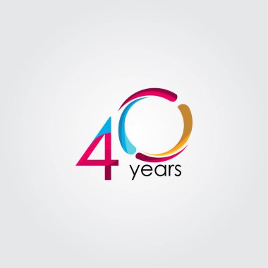 40 Years Anniversary Celebration Vector Template Design Illustration clipart