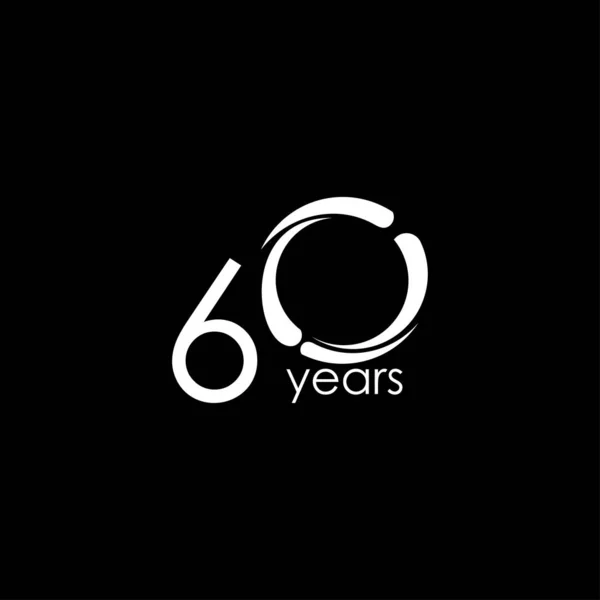 60周年記念ベクトルテンプレートデザインイラスト — ストックベクタ