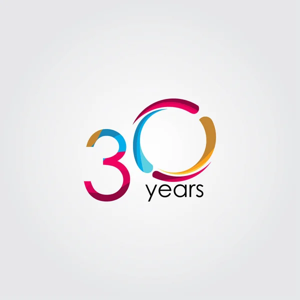 30 χρόνια επέτειο εορτασμού Διάνυσμα Πρότυπο Σχεδιασμός Εικονογράφηση — Διανυσματικό Αρχείο