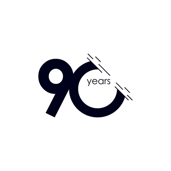 90 anos celebração aniversário Vector Template Design Ilustração — Vetor de Stock