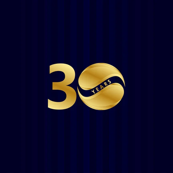 Celebração do aniversário de 30 anos Candy Gold Vector Template Design Illustration — Vetor de Stock
