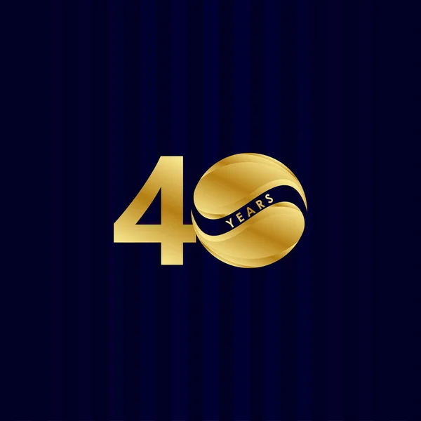40 Anniversario Celebrazione Candy Gold Vector Template Design Illustrazione — Vettoriale Stock