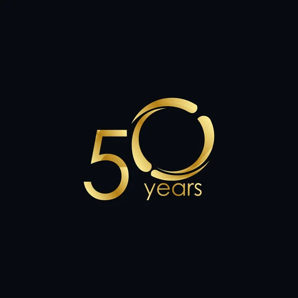 50 Χρόνια Επέτειος Εορτασμός Χρυσό Διάνυσμα Εικονογράφηση πρότυπο — Διανυσματικό Αρχείο