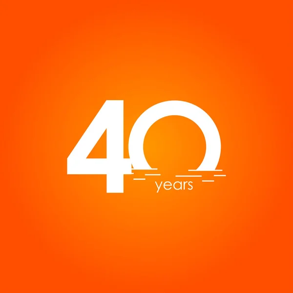 40 Años Celebración del Aniversario Sunset Gradient Vector Template Design Illustration — Vector de stock