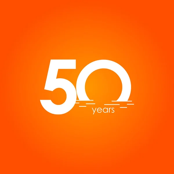 50 Years Anniversary Celebration Sunset Gradient Vector Template Design Illustration