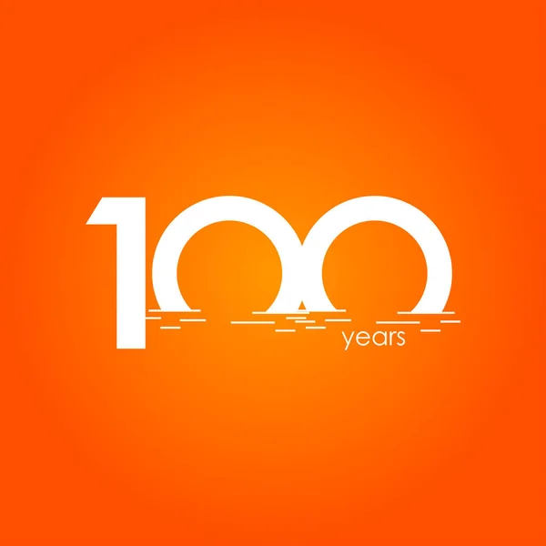 100 Years Anniversary Celebration Sunset Gradient Vector Template Design Illustration
