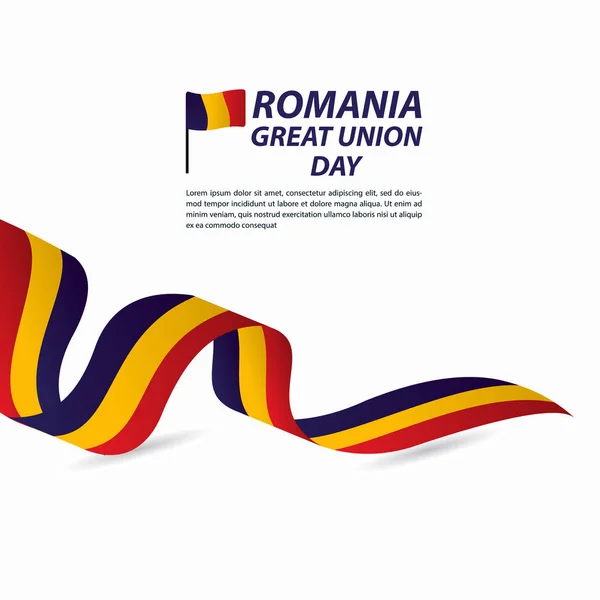 Roumanie Grande Union Independence Day Celebration Banner Vector Template Design Illustration — Image vectorielle