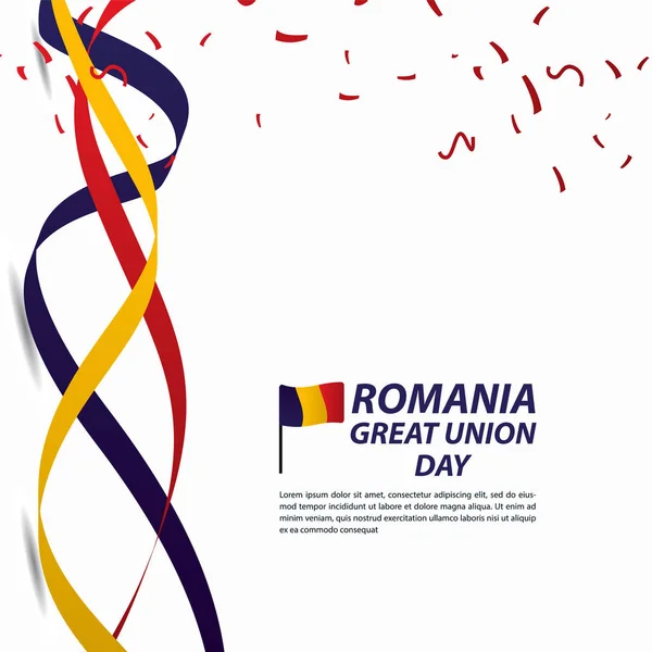 Roumanie Grande Union Independence Day Celebration Banner Vector Template Design Illustration — Image vectorielle