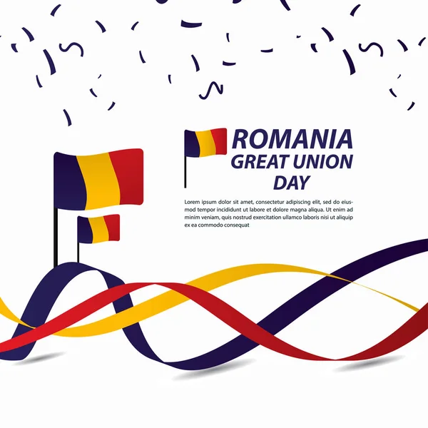 Roumanie Grande Union Independence Day Celebration Banner Vector Template Design Illustration — Image vectorielle