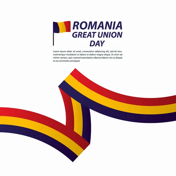 Rumania Gran Unión Día de la Independencia Banner Vector Plantilla Diseño Ilustración — Vector de stock