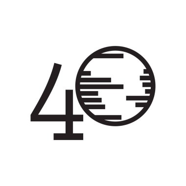 40 Yıl Yıldönümü Vektör Şablontasarım İllüstrasyon