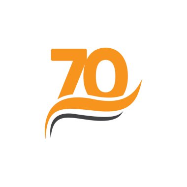 70 Yıl Yıldönümü Kutlamaları Vektör Şablon Tasarımı Çizimi