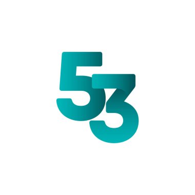 53 Yıl Yıldönümü Kutlaması Vektör Şablon Tasarımı Çizimi