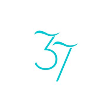 37 Yıl Yıldönümü Kutlaması Vektör Şablon Tasarımı Çizimi