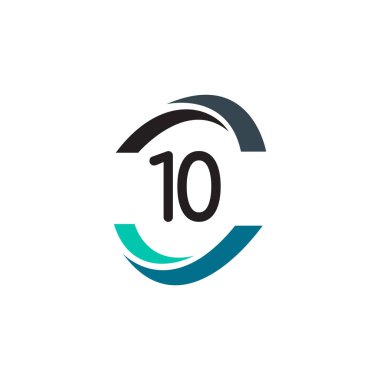 10 Yıl Yıldönümü Kutlaması Vektör Şablon Tasarımı Çizimi