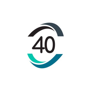 40 Yıl Yıldönümü Kutlamaları Vektör Şablon Tasarımı Çizimi