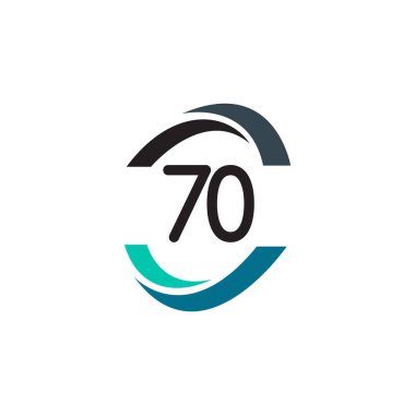 70 Yıl Yıldönümü Kutlamaları Vektör Şablon Tasarımı Çizimi