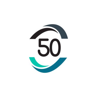 50 Yıl Yıldönümü Kutlamaları Vektör Şablon Tasarımı Çizimi