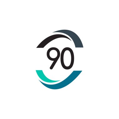 90 Yıl Yıldönümü Kutlaması Vektör Şablon Tasarımı Çizimi