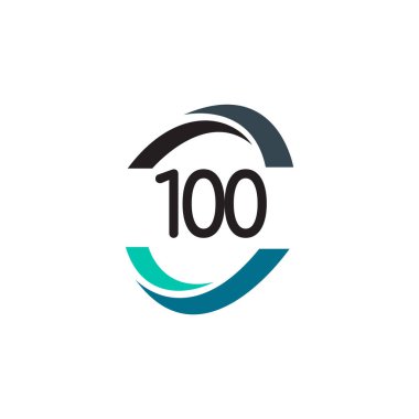 100 Yıl Yıldönümü Kutlamaları Vektör Şablon Tasarımı Çizimi