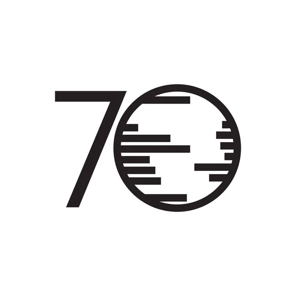 70 Anos Anniversary Vector Template Design Ilustração — Vetor de Stock