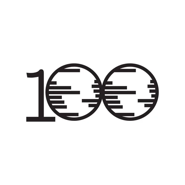 100 Jahre Jubiläums-Vektorschablone Design Illustration — Stockvektor