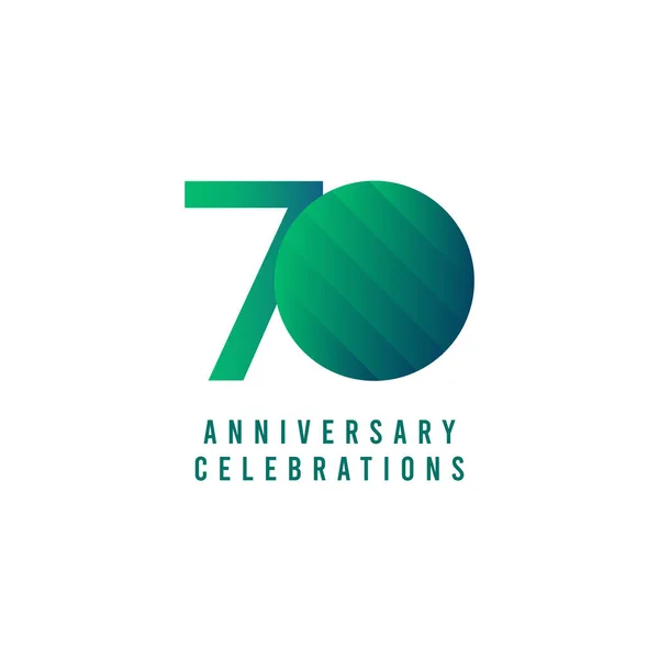 70 Years Anniversary Celebrations Vector Template Design Illustration — Stock Vector