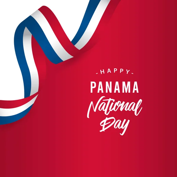 Feliz Día Nacional de Panamá Vector Plantilla Diseño Ilustración — Vector de stock