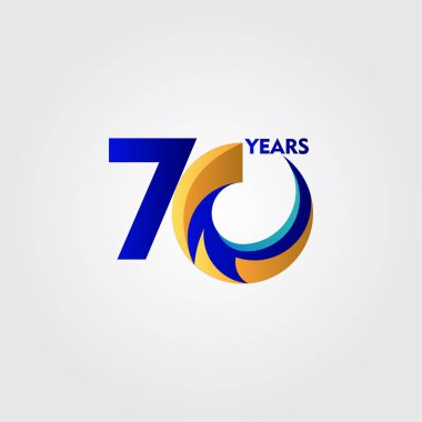 70. Yıldönümü Kutlama Vektör Şablonu Tasarım İllüstrasyonu