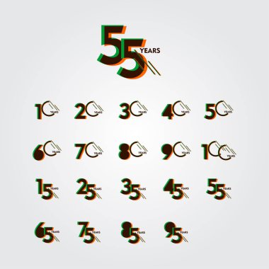 55. Yıldönümü Kutlama Vektör Şablonu Tasarım İllüstrasyonu