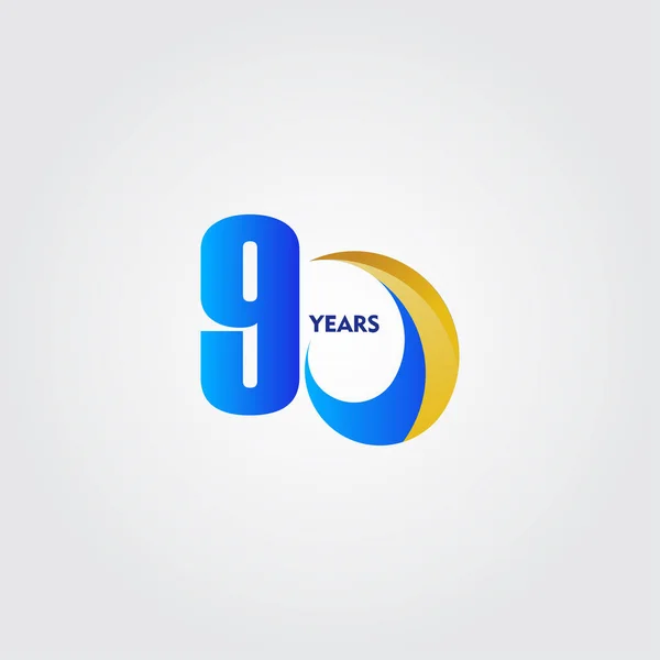 90 anos celebração aniversário Vector Template Design Ilustração — Vetor de Stock