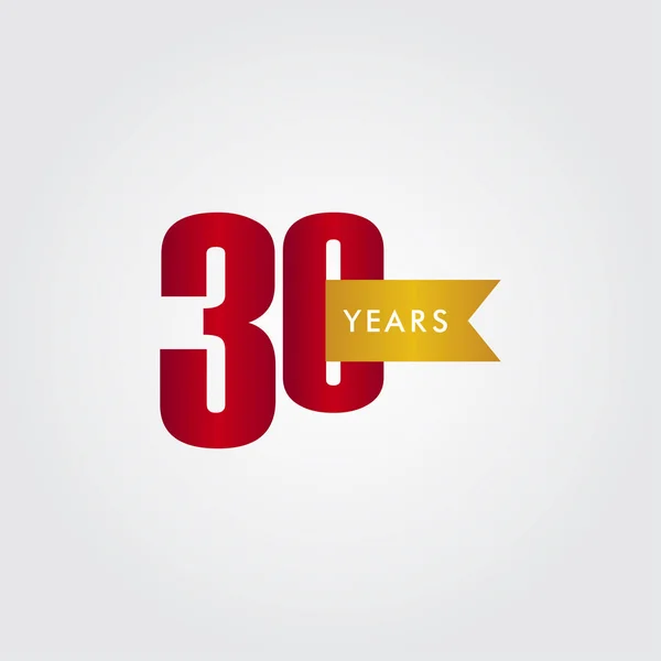 30 Years Anniversary Celebration Vector Template Design Illustration — Stock Vector
